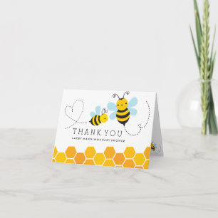 De mama aan het Baby shower van de Bij dankt u Bedankkaart