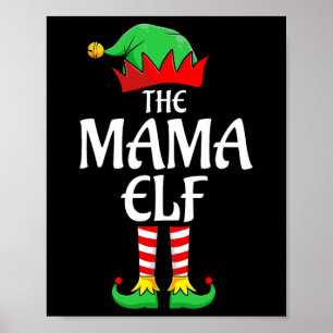 De Mama Elf Xmas Bijpassende Kerstmis Familie Pyja Poster