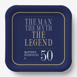 De Man De Mythe De Legende 50ste Verjaardag Papieren Bordje