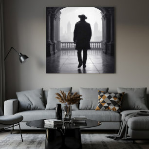 De Man in de Nevel van de Stad Poster