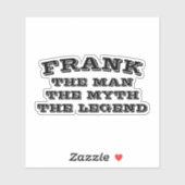 De man myth legende aangepaste naam vinyl sticker (Vel)