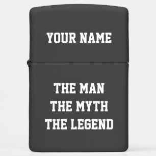 De man mythe legende personaliseerde Zippo lichter