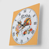 De man van Pizza Vierkante Klok (Hoek)