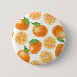 De mandarijnen van de waterverf ronde button 5,7 cm