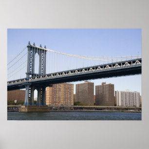 De Manhattan-brug over de oostrivier Poster