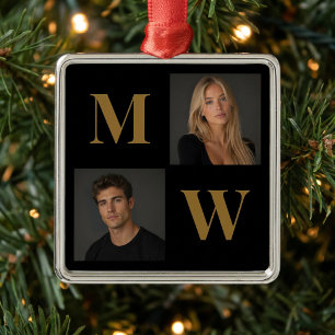 De Manier Waarop We Zijn Aangepast Koppel Foto Ini Metalen Ornament