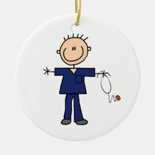 De mannelijke Verpleegster van het Cijfer van de Keramisch Ornament