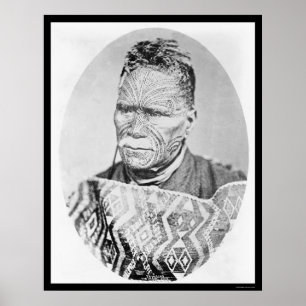De Maori King van Nieuw-Zeeland 1895 Poster