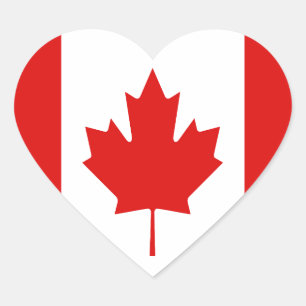 De Maple Leaf-vlag van Canada Hart Sticker
