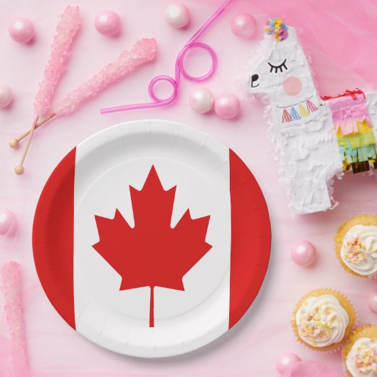 De Maple Leaf-vlag van Canada Papieren Bordje (Feest)