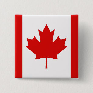 De Maple Leaf-vlag van Canada Vierkante Button 5,1 Cm
