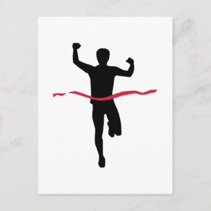 De marathonwinnares spelen briefkaart