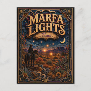 De Marfa Lights Texas Popcut Legends Briefkaart