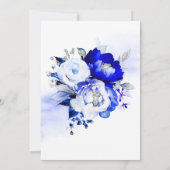 De Mariage élégante avec fleurs bleues Kaart (Achterkant)