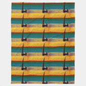 De Marine van de Zonsondergang van de boot zwemt Fleece Deken (Voorkant)