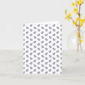 De marine verankert Wit Patroon Als achtergrond Kaart (Gele Bloem)