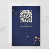 De marineblauwe rozen bruiloft nodigt sjabloon uit kaart (Achterkant)