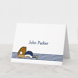 De marineblauwe Witte Douane van het Honkbal dankt Notitiekaartje