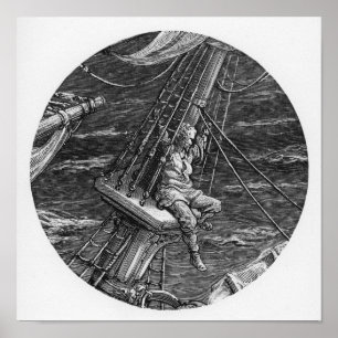 De marinier in de poep van het schip poster