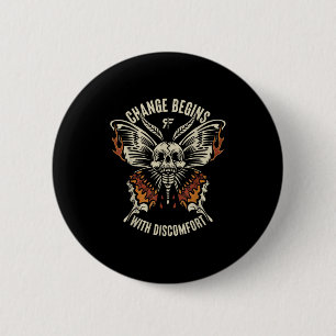 De Marisa Vlinder Schedel Verandering Begint Met D Ronde Button 5,7 Cm