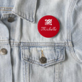 De markeringsknopen van de naam voor collectieve k ronde button 5,7 cm (In situ)