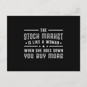 De markt is als een vrouwenhandelaar briefkaart