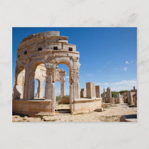 De markt, Leptis Magna, district Al Khums Briefkaart