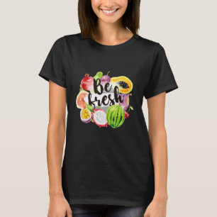 De markt voor verse groenten en fruit op basis van t-shirt