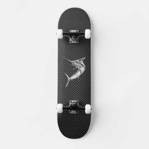 De Marlijn van de Stijl van het chroom op de Vezel Skateboard