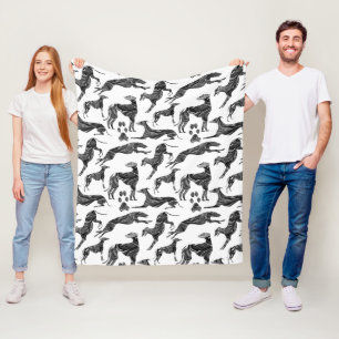 De Marmeren Silhouetten van de Windhond van Greyt Fleece Deken