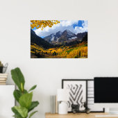 De maroon Bells in het herfst van Gold Poster (Thuiskantoor)