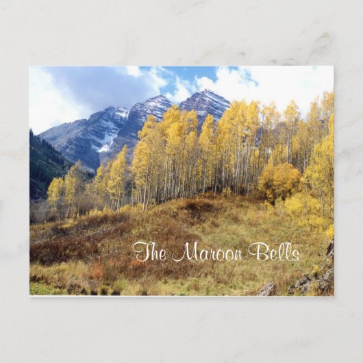 De Maroon Bells in het najaar van het Briefkaart (Voorkant)