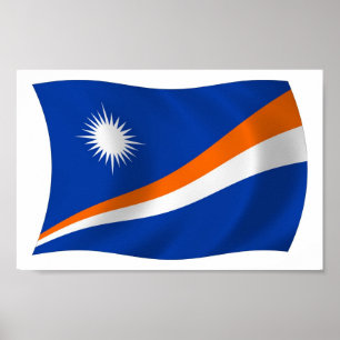 De Marshall-eilanden Vlag Poster Print