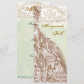 De Masquerade Ball, Menu blauwgroen en goud (Voorkant / Achterkant)