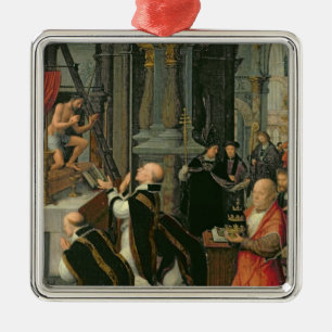 De massa van St. Gregory (olie op doek) Metalen Ornament