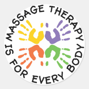 De massagetherapie is voor elk lichaamsticker. ronde sticker