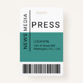 De massamedia van de arbeider van de pers de foto badge (Achterkant)