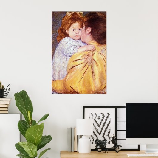 De maternale kus van Mary Stevenson Cassatt Poster (Thuiskantoor)