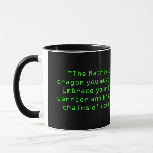 "De Matrix is een draak die je moet slachten. Bele Mok (Links)
