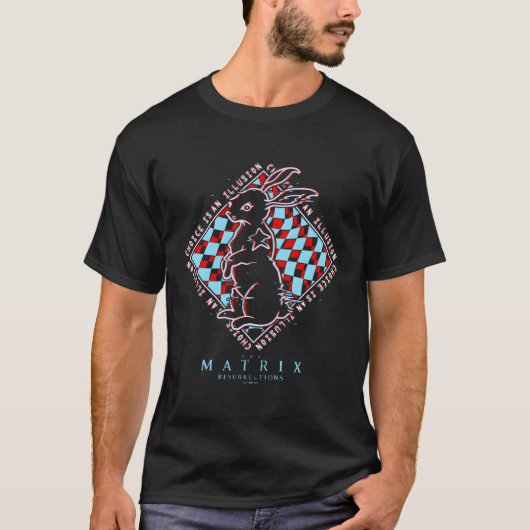 De Matrix Resurrections White Rabbit 3D Boxed Up T-shirt (Voorkant)
