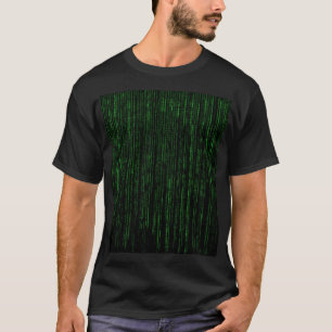 de matrixcode, de groene binaire code, de matrixre t-shirt