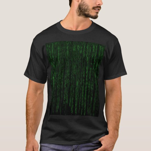 de matrixcode, de groene binaire code, de matrixre t-shirt (Voorkant)