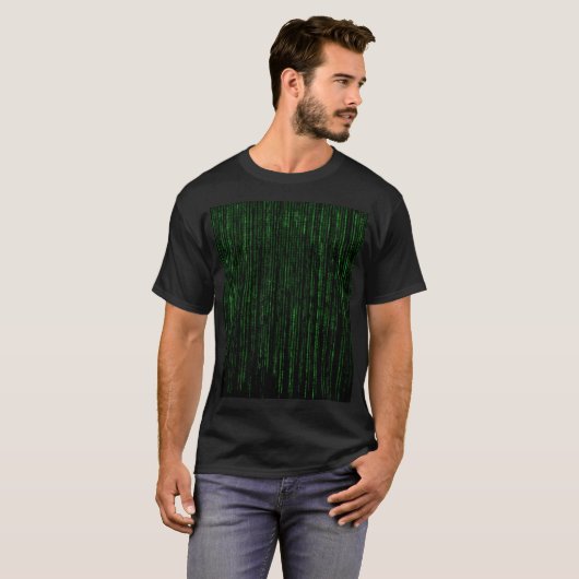 de matrixcode, de groene binaire code, de matrixre t-shirt (Voorkant volledig)