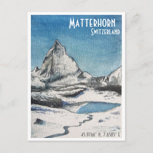 De Matterhorn Zwitserland Reisbriefkaart Feestdagenkaart (Voorkant)