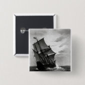 De Mayflower Vierkante Button 5,1 Cm (Voorkant /achterkant)