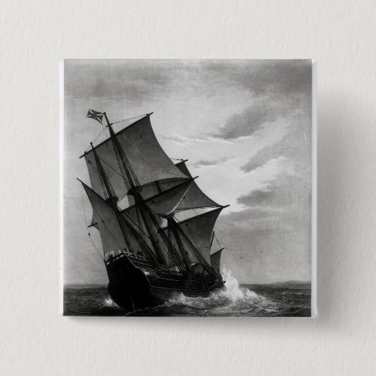 De Mayflower Vierkante Button 5,1 Cm (Voorkant)