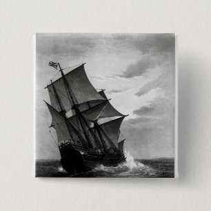 De Mayflower Vierkante Button 5,1 Cm