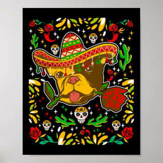 De Mayo Frenchie Sombrero Franse Bulldog 5 mei Poster