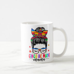 De Mayo Mama Messy Bun Haar Mexicaanse Moeders Da Koffiemok