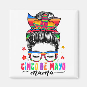 De Mayo Mama Messy Bun Haar Mexicaanse Moeders Da Magneet